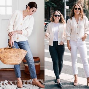 everlane texture cotton cardigan